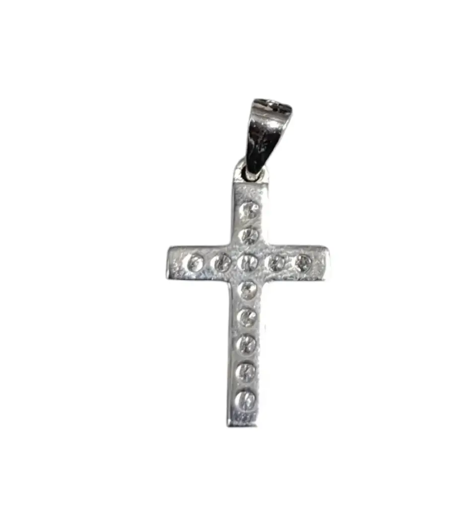 925 Sterling Silver Cross Pendant With Cubic Zirconia - View 2