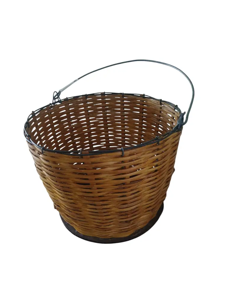 Medium Bamboo Basket With Handle - View 2