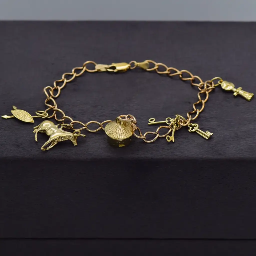 9ct Yellow Gold Charms Bracelet