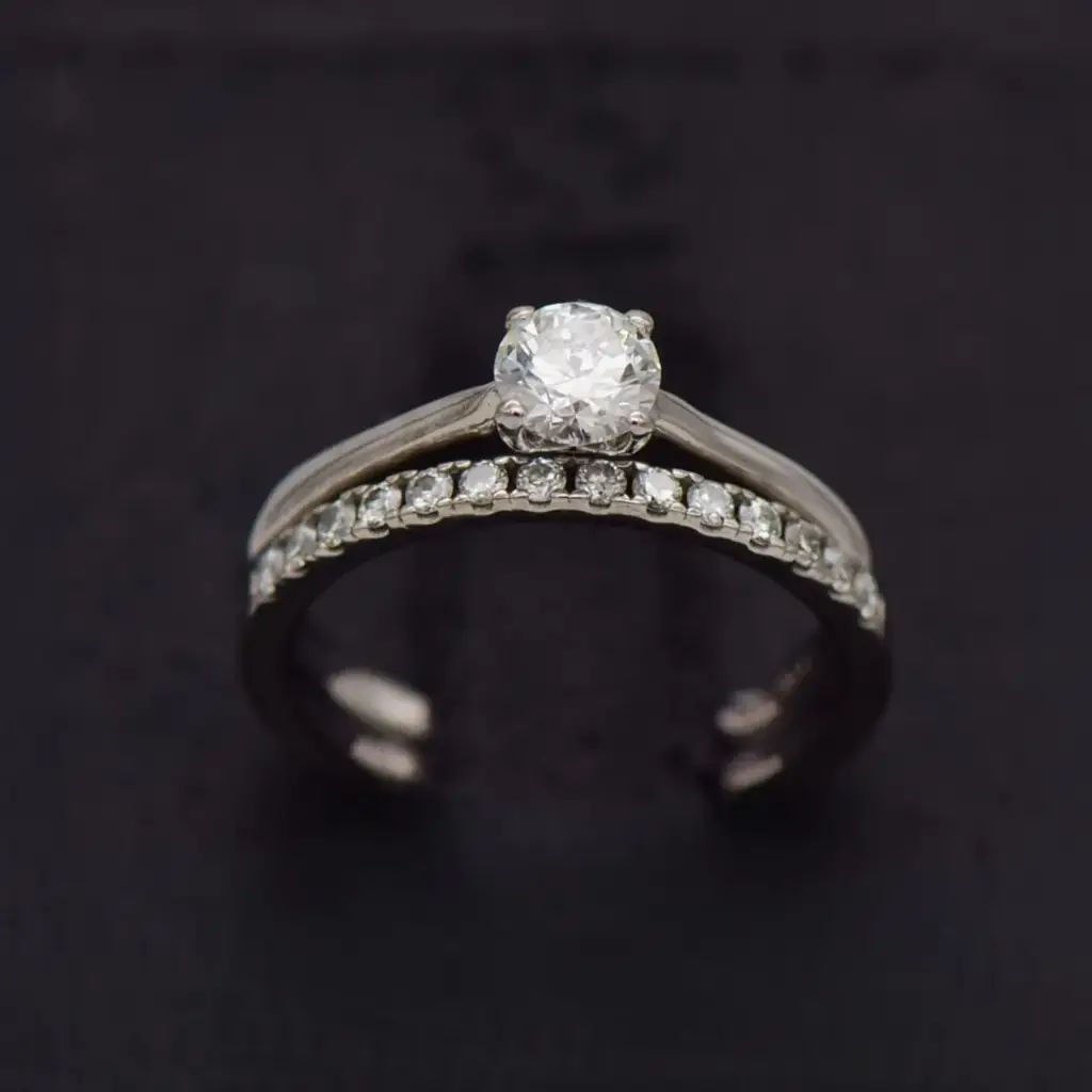 18ct White Gold Wedding Ring Twin Set