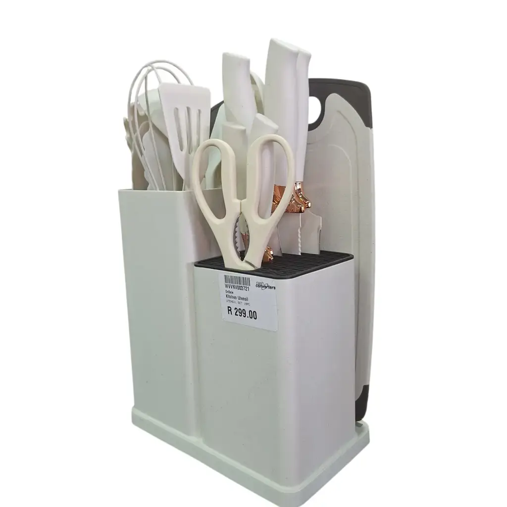 19-Piece White Silicone And Stainless Steel Kitchen Utensil Set - View 2