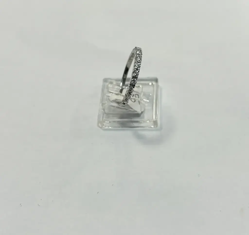 925 Sterling Silver Band With Clear Cubic Zirconia