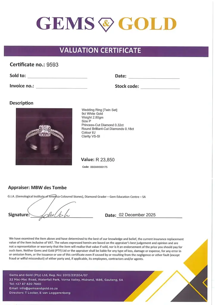 9ct White Gold Wedding Ring Twin Set - View 4
