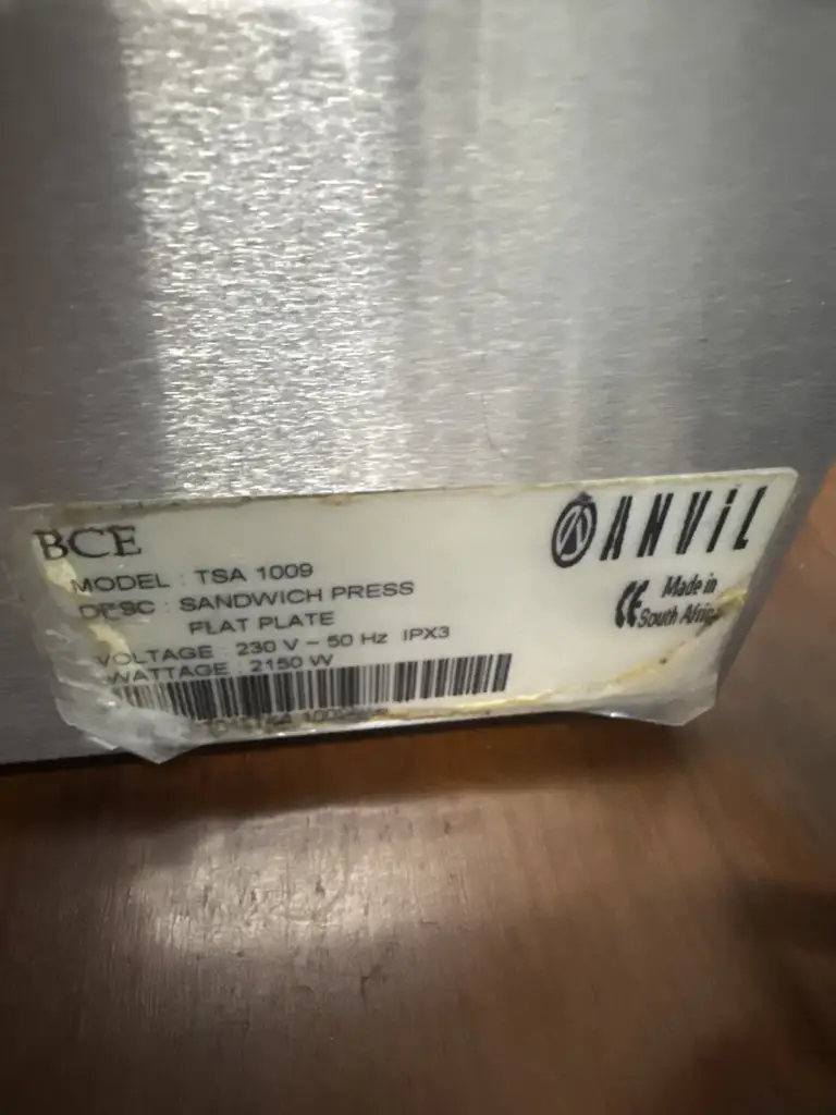 Anvil Tsa1009 Sandwich Press - View 3
