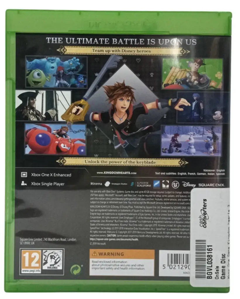 Kingdom Hearts Iii (Xbox One) Game Disc - View 3