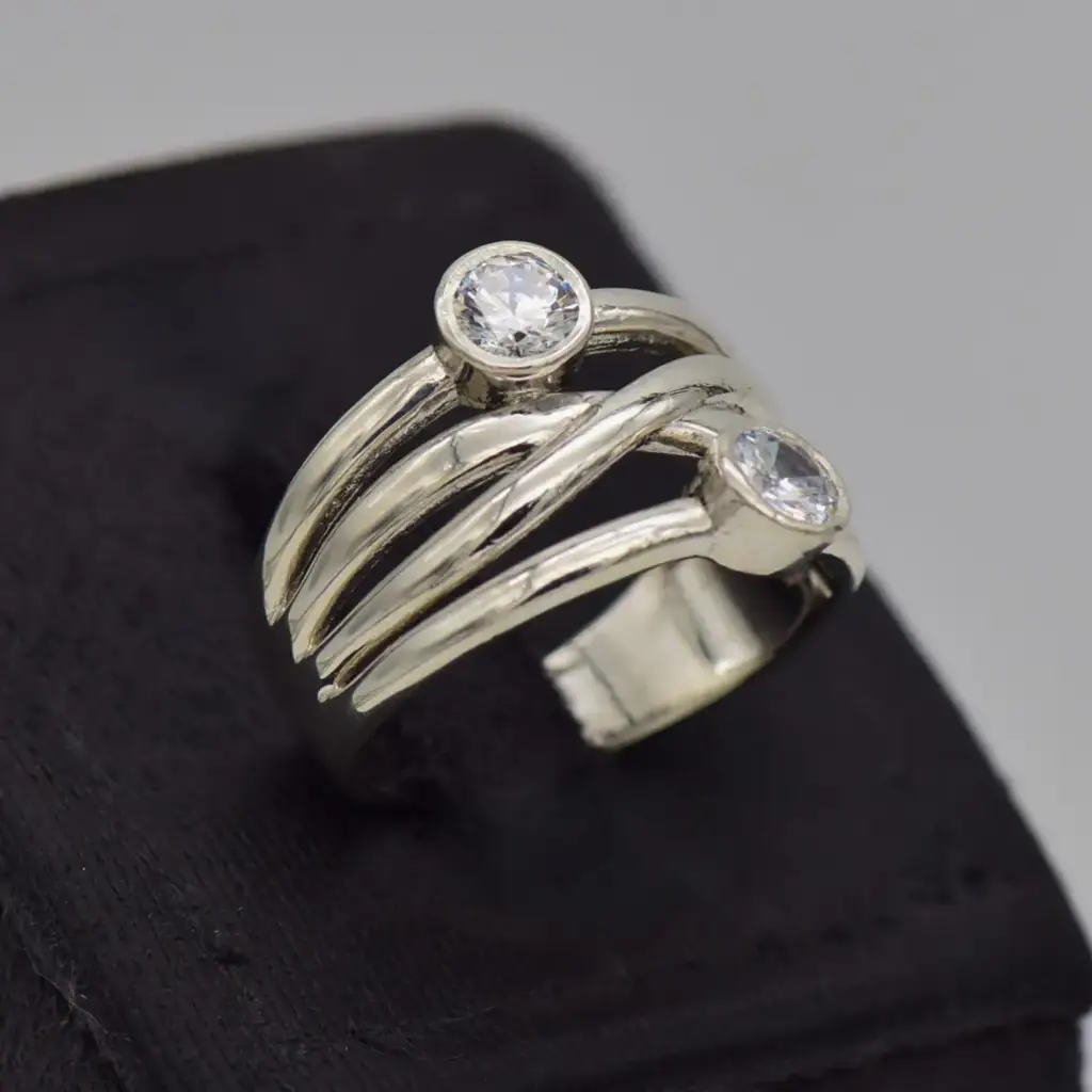 Silver-925 Dress Ring - View 2