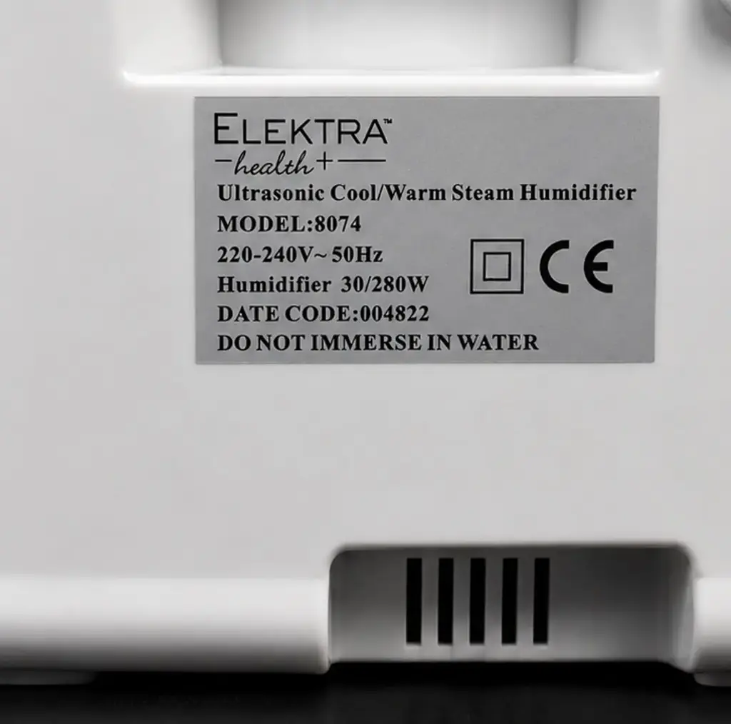 Elektra Health+ Ultrasonic Cool/Warm Steam Humidifier (Model 8074) - View 2