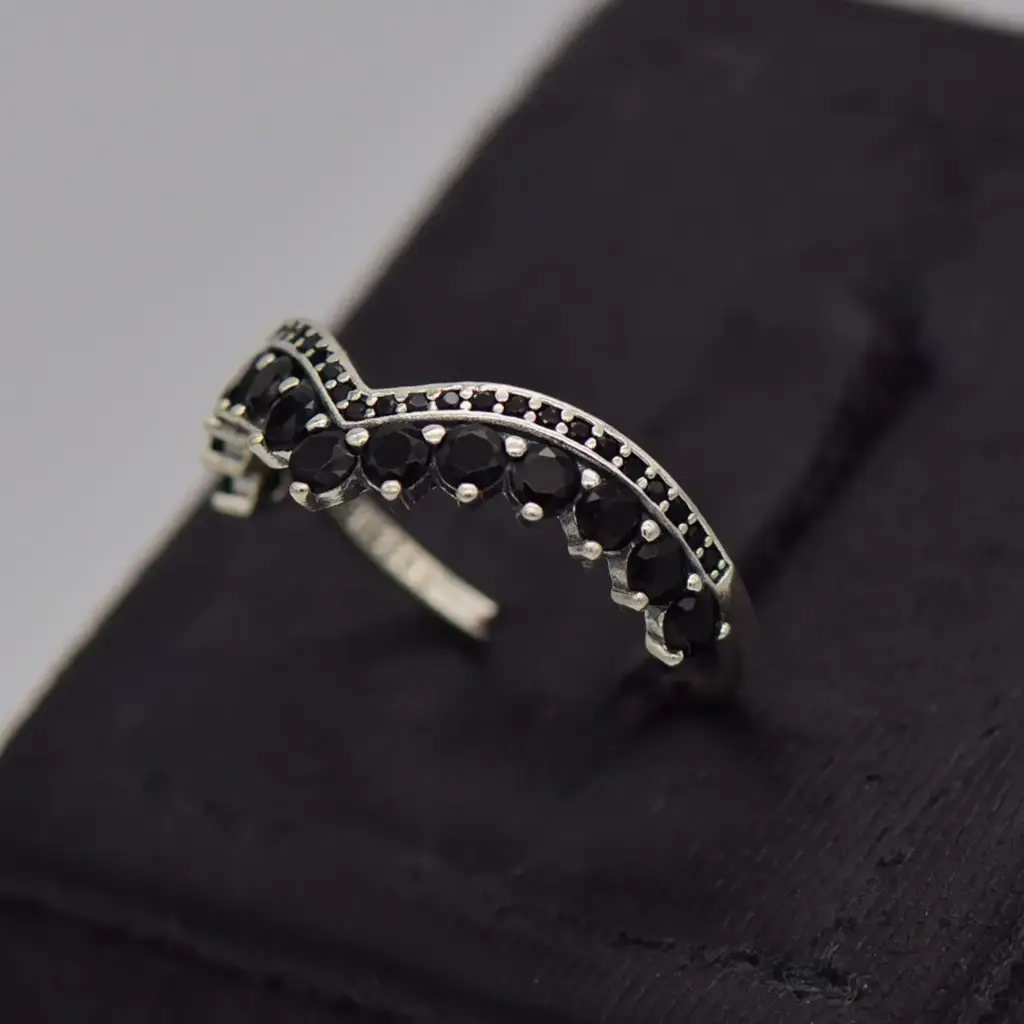 Silver-925 Crown Ring - View 3