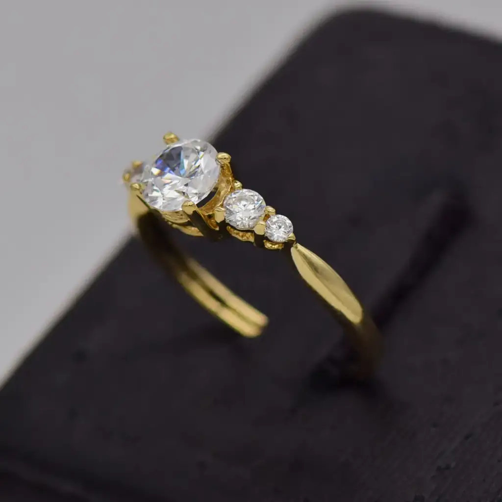 9ct Yellow Gold Engagement Ring - View 3
