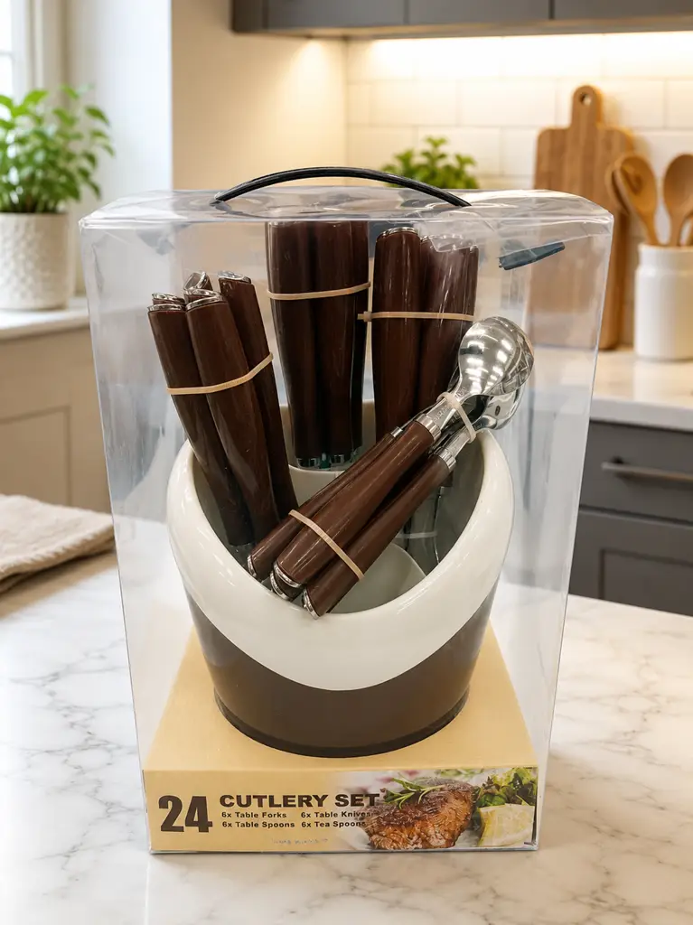24-Piece Cutlery Set With Holder