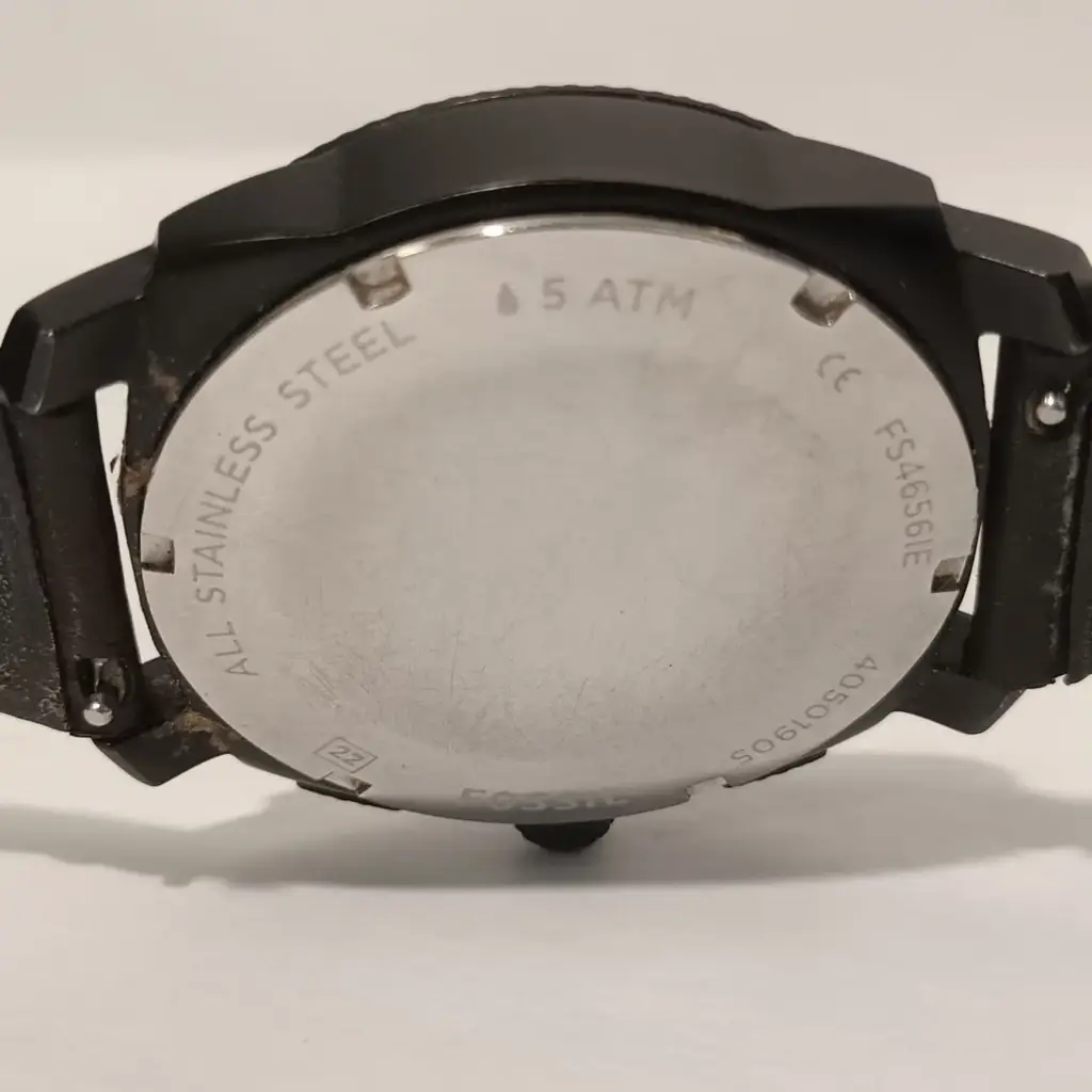Fossil Men's Machine Black Round Leather Watch FS4656IE - View 3