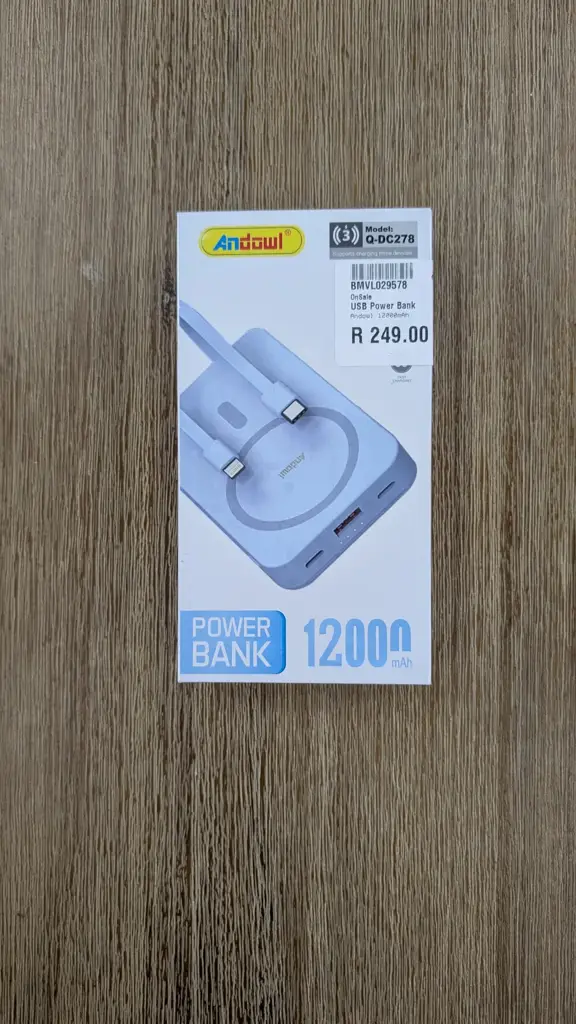 Andowl 12000Mah Magnetic Wireless Power Bank | Brand New