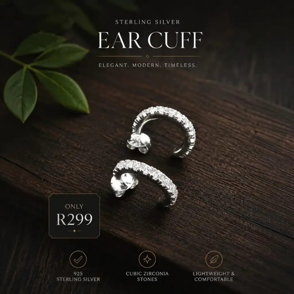 925 Cz Half‑Hoop Earrings