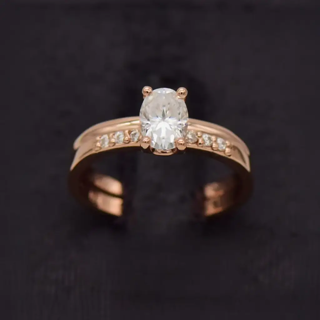 9ct Rose Gold Wedding Ring Twin Set