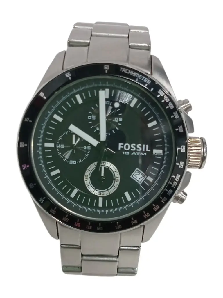 Fossil Men's Decker Silver/Steel Round Stainless Steel Watch - Ch2600ie