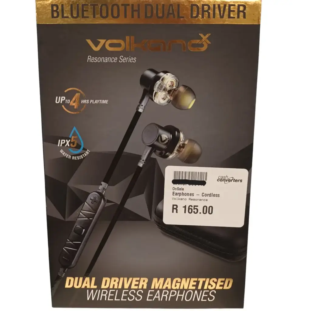Volkano Bluetooth Dual Driver Magnetised Wireless Earphones (Vk-1104-Bk)