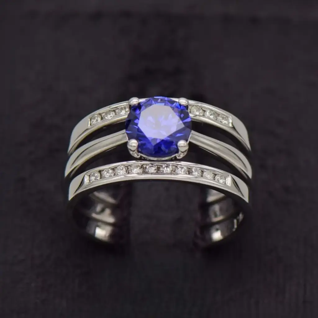 9ct White Gold Wedding Ring Trip Set