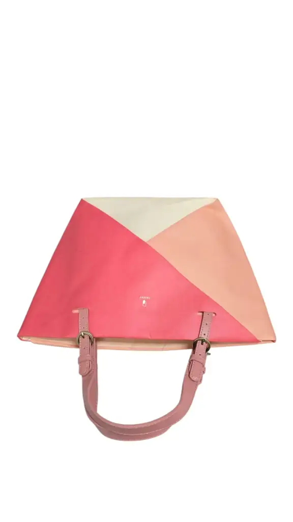 Papery Oritote Colour Block | Pinky Red. - View 2