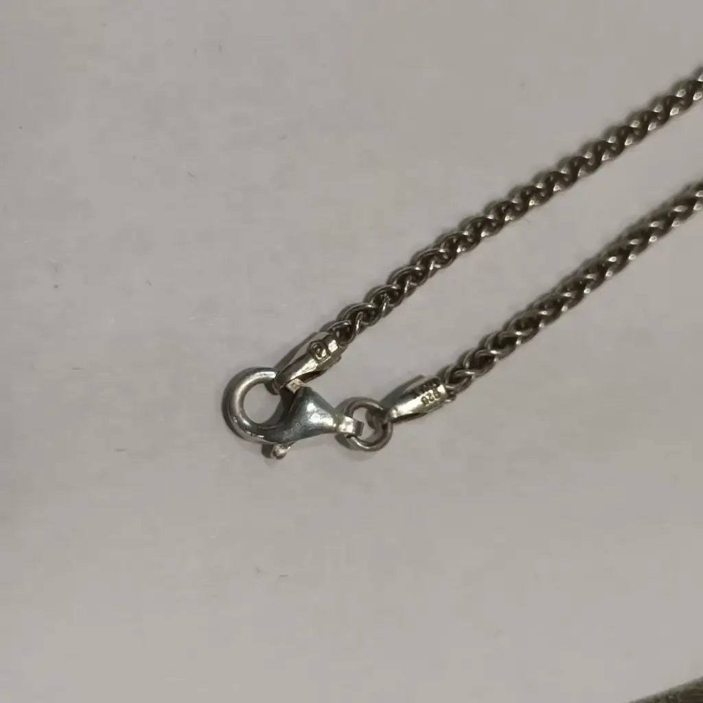 Sterling Silver Necklace With Black Heart Pendant - View 3