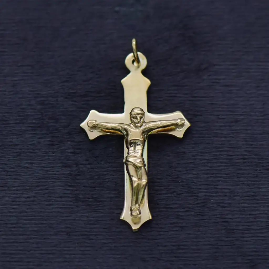 9ct Yellow God Cross Pendant