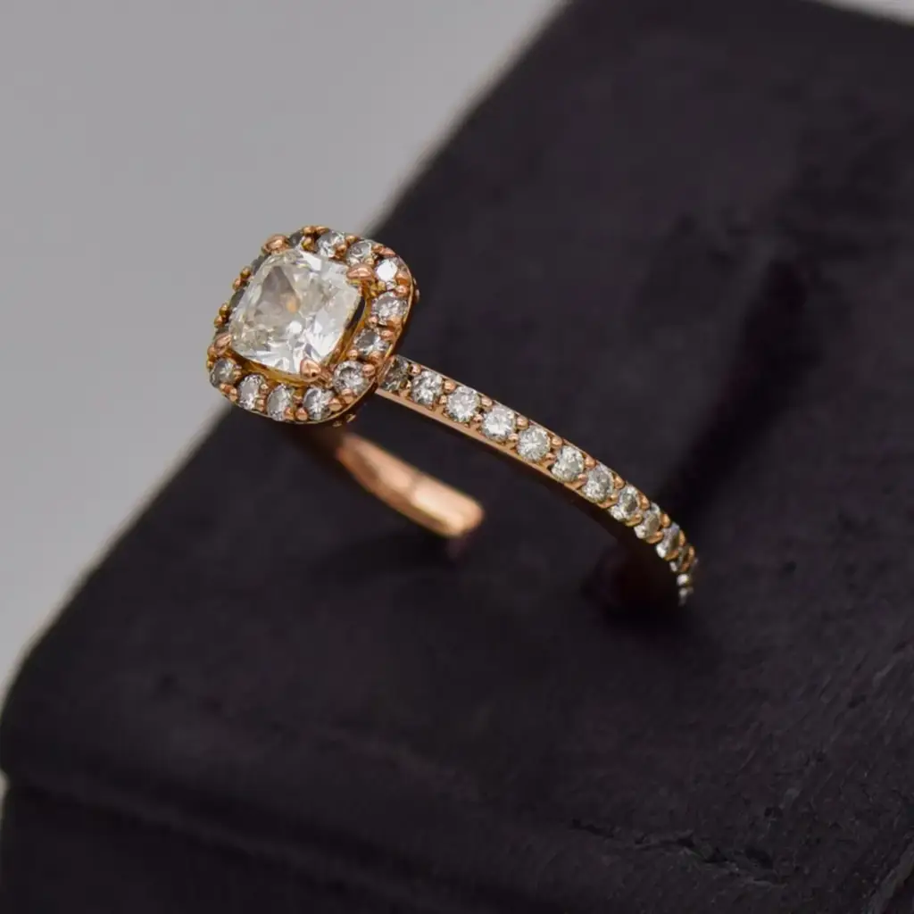 18ct Rose Gold Engagement Ring - View 3