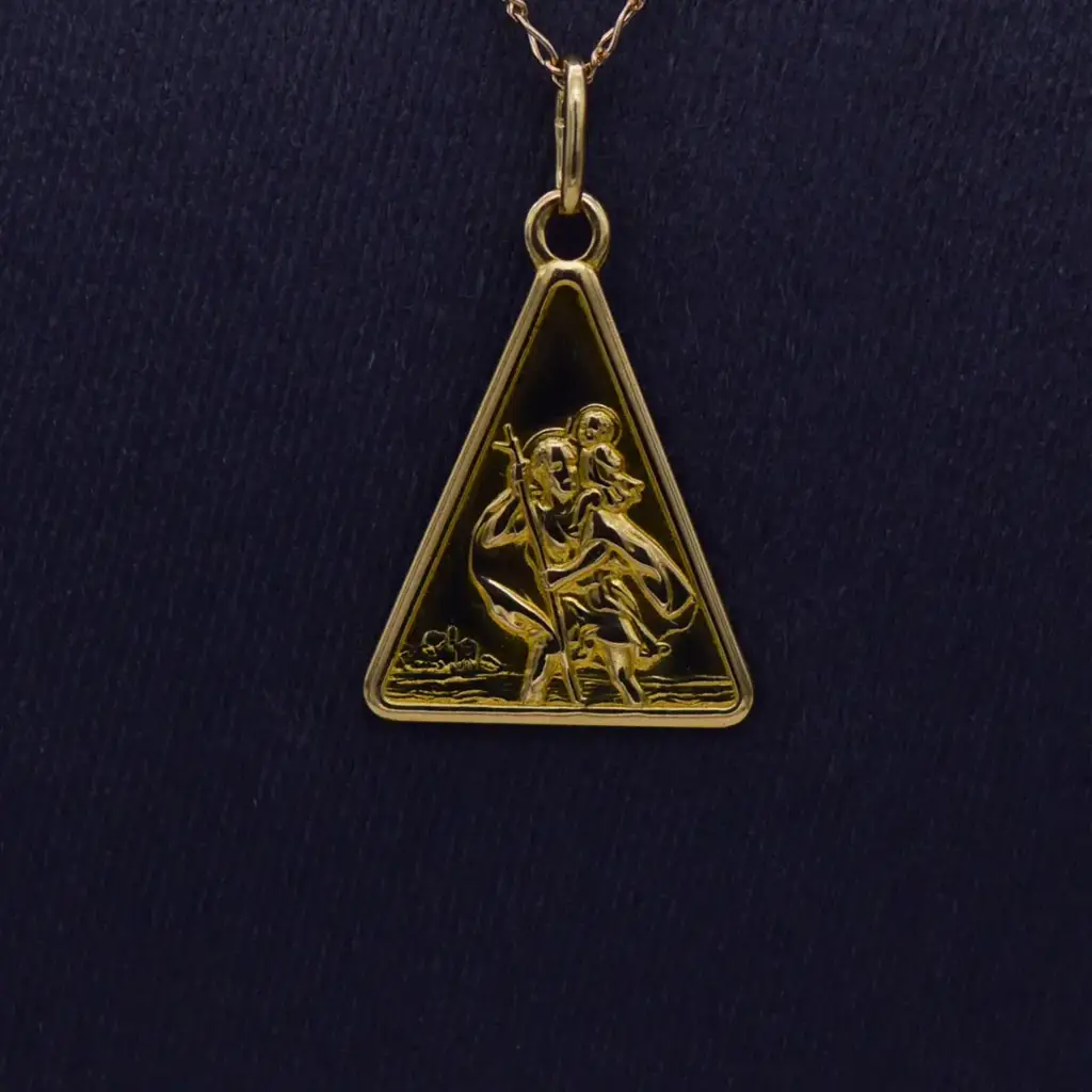 9ct & 18ct Yellow Gold Chain Figaro-Link & Pendant - View 2