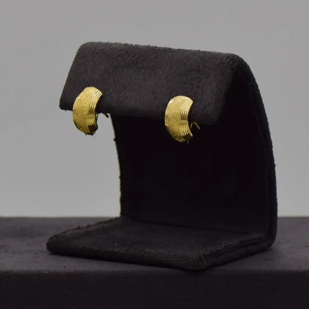 18ct Yellow Gold Half Hoop Earrings
