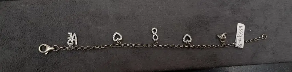 Romantic 925 Sterling Silver Pavé Multi-Charm Bracelet