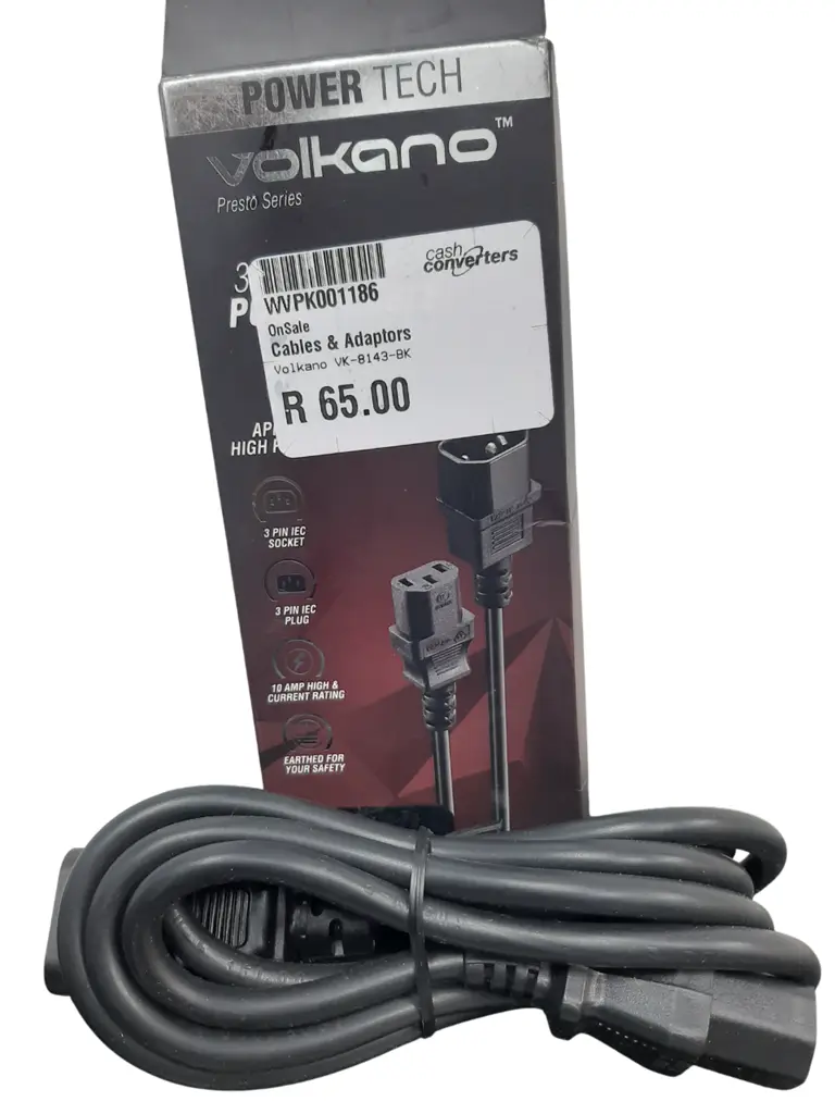 Volkano Vk-8143-Bk 3 Pin Iec Cable