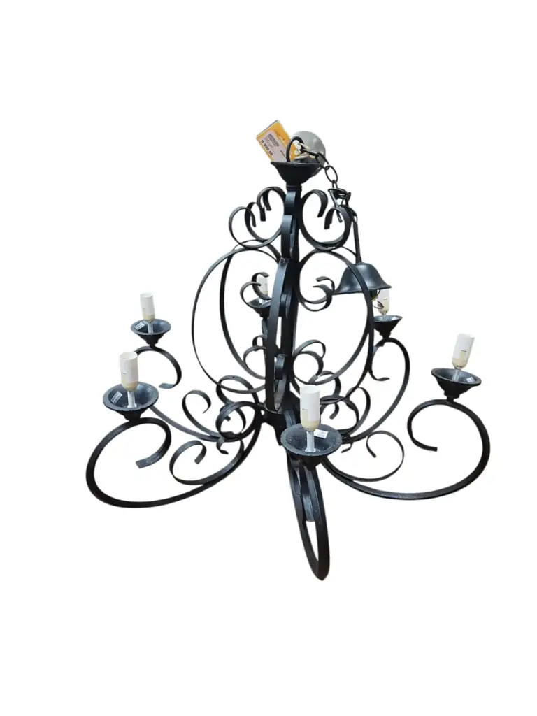 6-Light Wrought Iron Chandelier