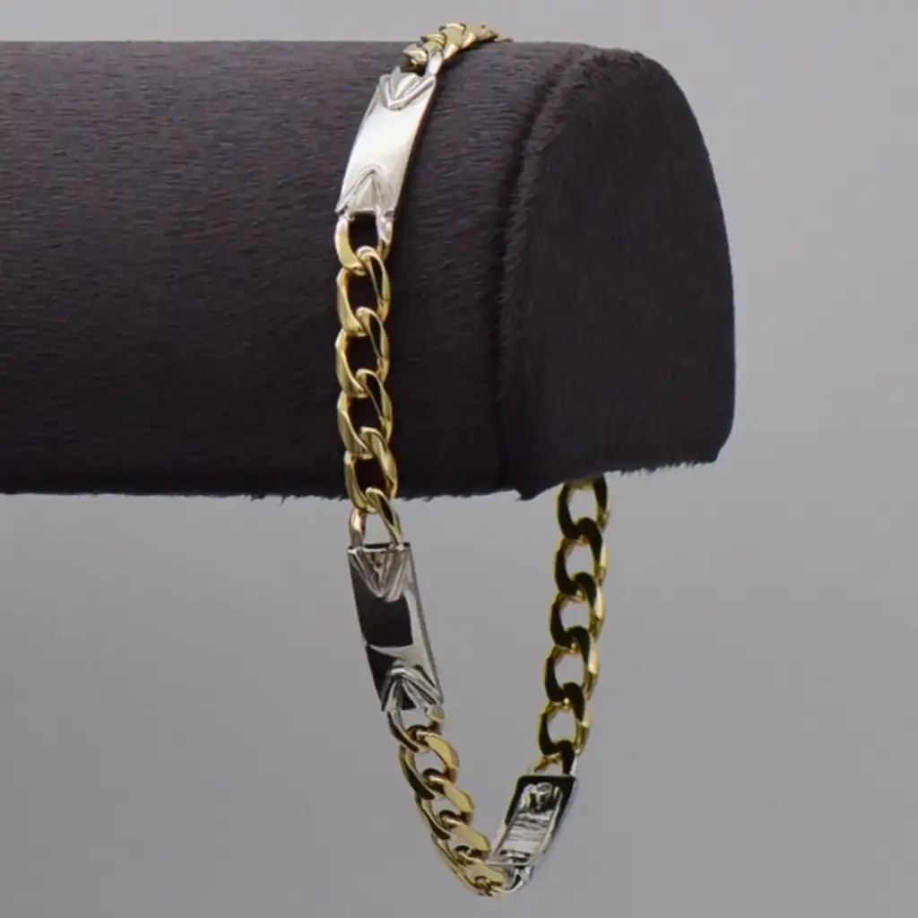 9ct Two Tone Gold Bracelet Fancy-Link