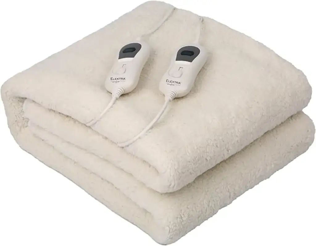 Elektra Sel-2204 Acrylic Fur Fitted Electric Blanket, White, King Size
