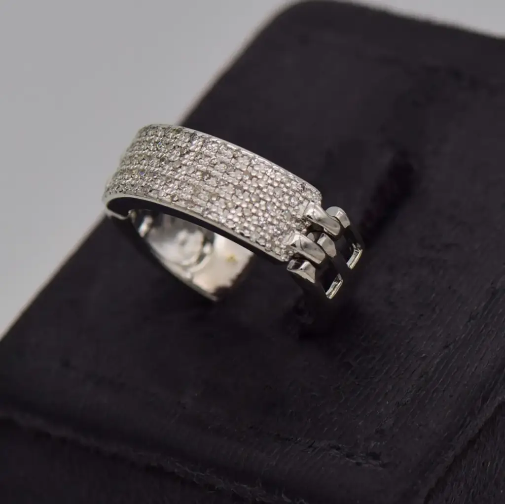 9ct White Gold Dress Ring - View 3