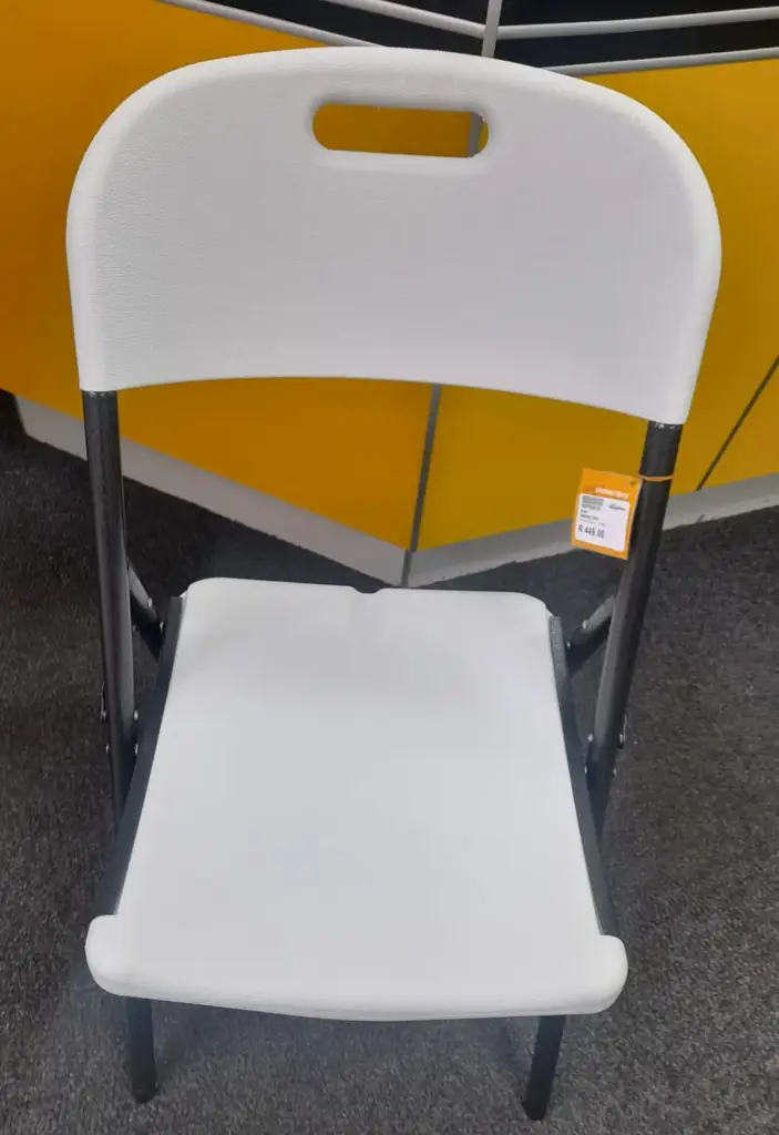 Folding Chair Heavy Duty Foldable Chair (White)