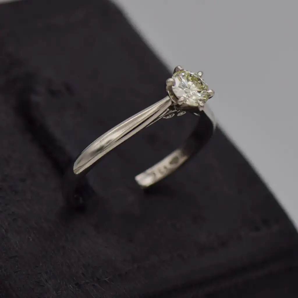 9ct White Gold Solitaire Ring - View 2