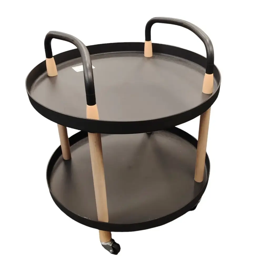 Movable Round Coffee Table 2 Tier