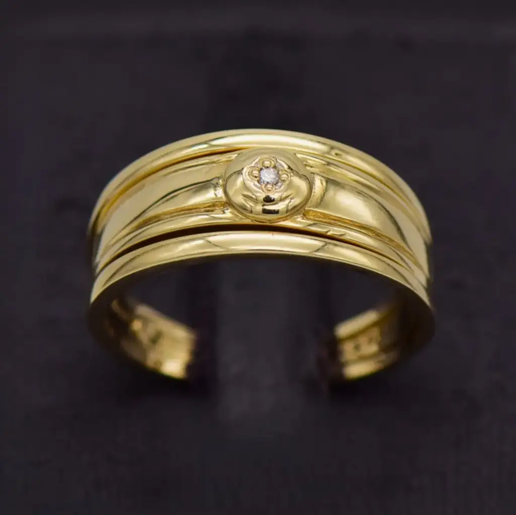 9ct Yellow Gold Wedding Ring Trip Set