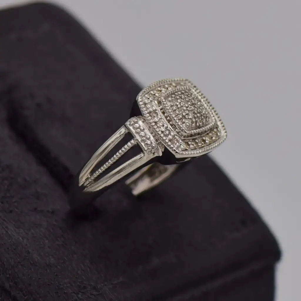 9ct White Gold Dress Ring - View 2