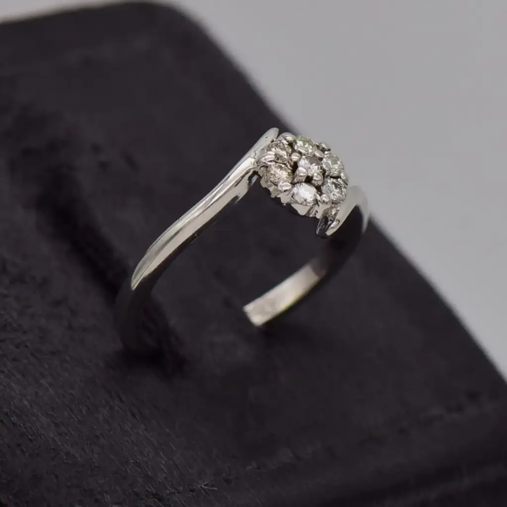 9ct White Gold Dress Ring - View 2