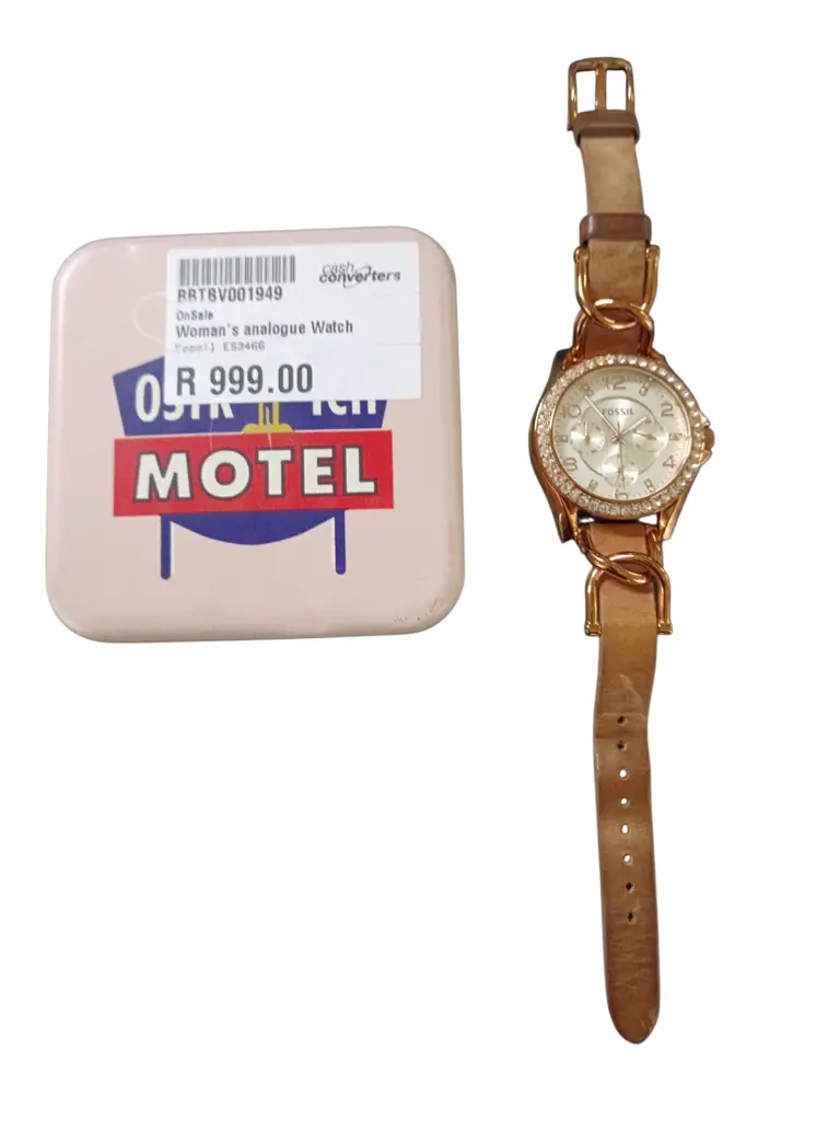 Fossil Women's Riley Rose Gold Round Leather Watch - Es3466