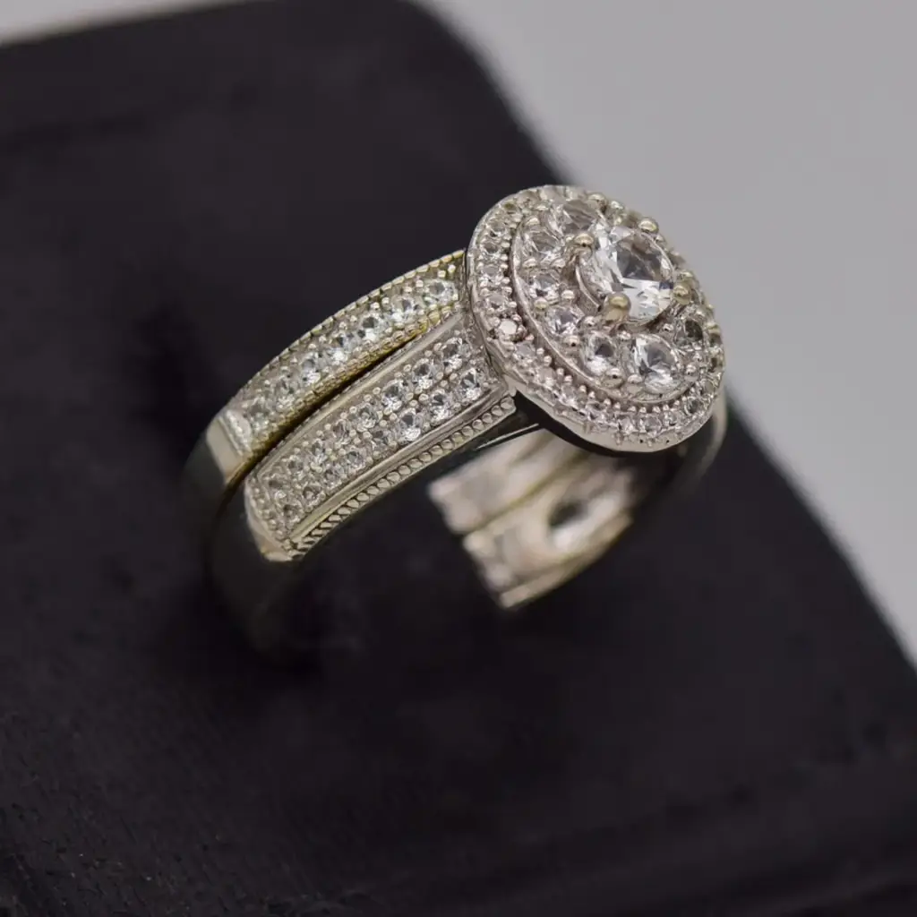 Silver-925 Wedding Ring Twin-Set - View 2