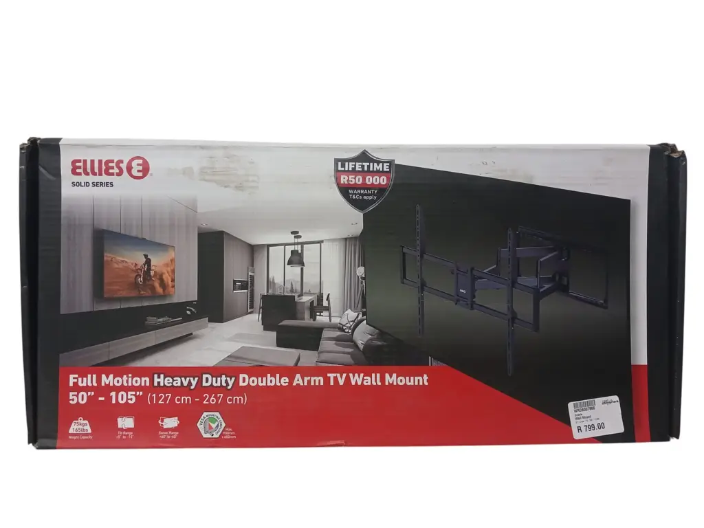 Ellies E Series Full Motion Heavy Duty Double Arm Tv Wall Mount (50"–105") - View 7
