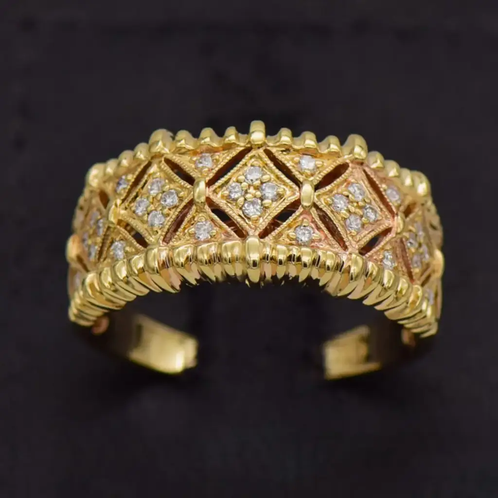 14ct Yellow Gold Filigree Band