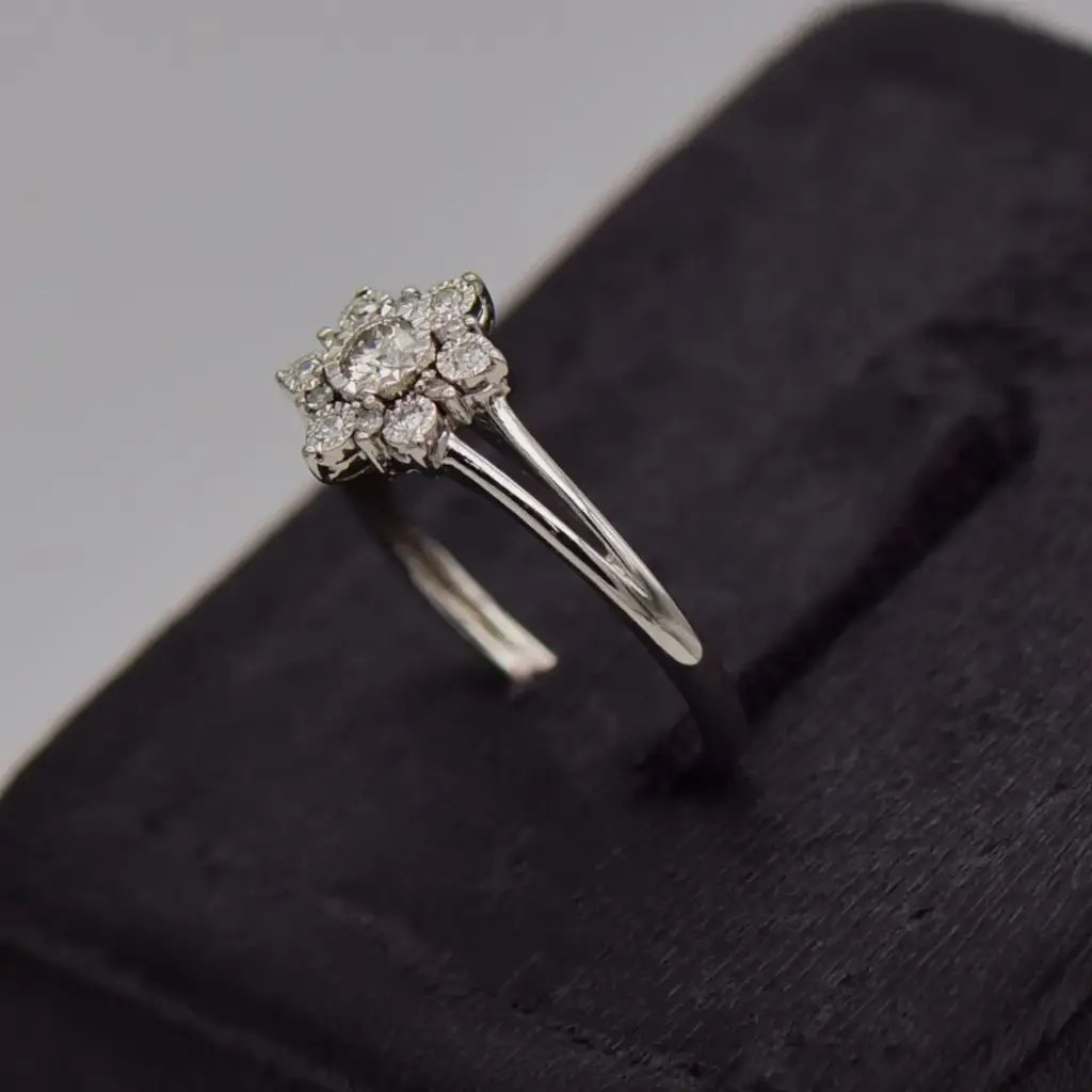 9Ct White Gold Dress Ring - View 3