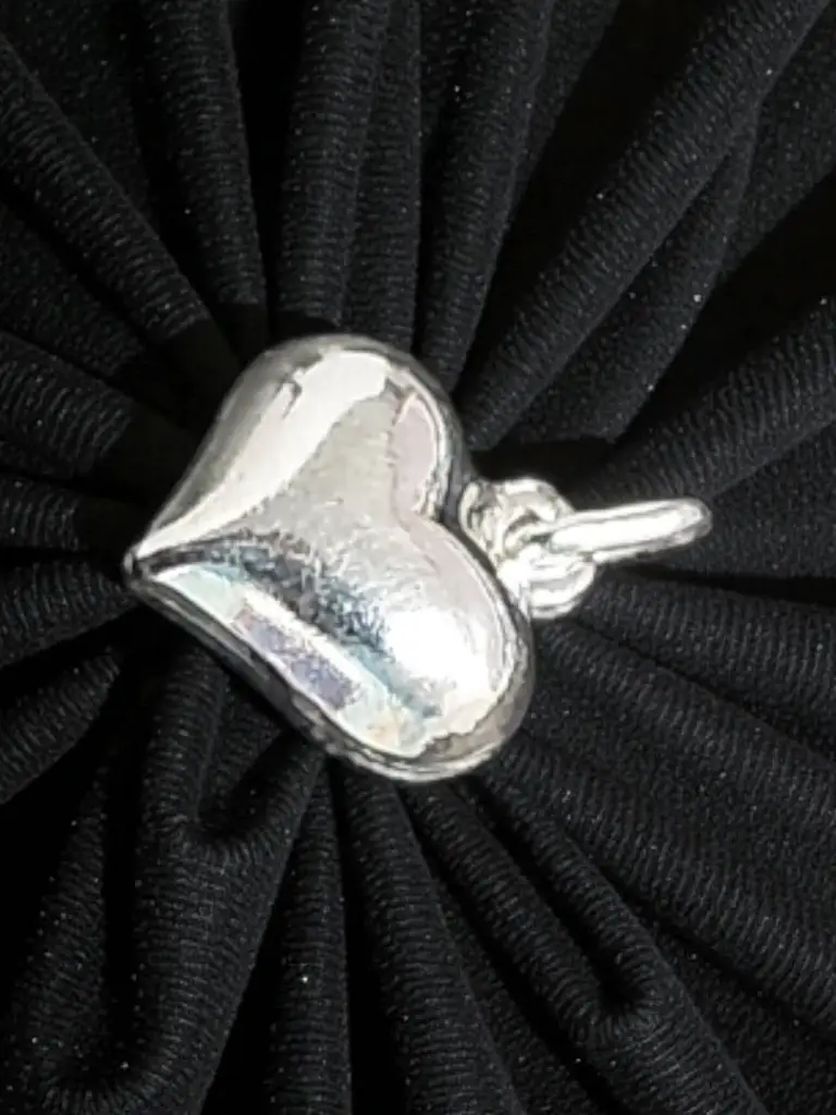 Sterling Silver Puffed Heart Charms