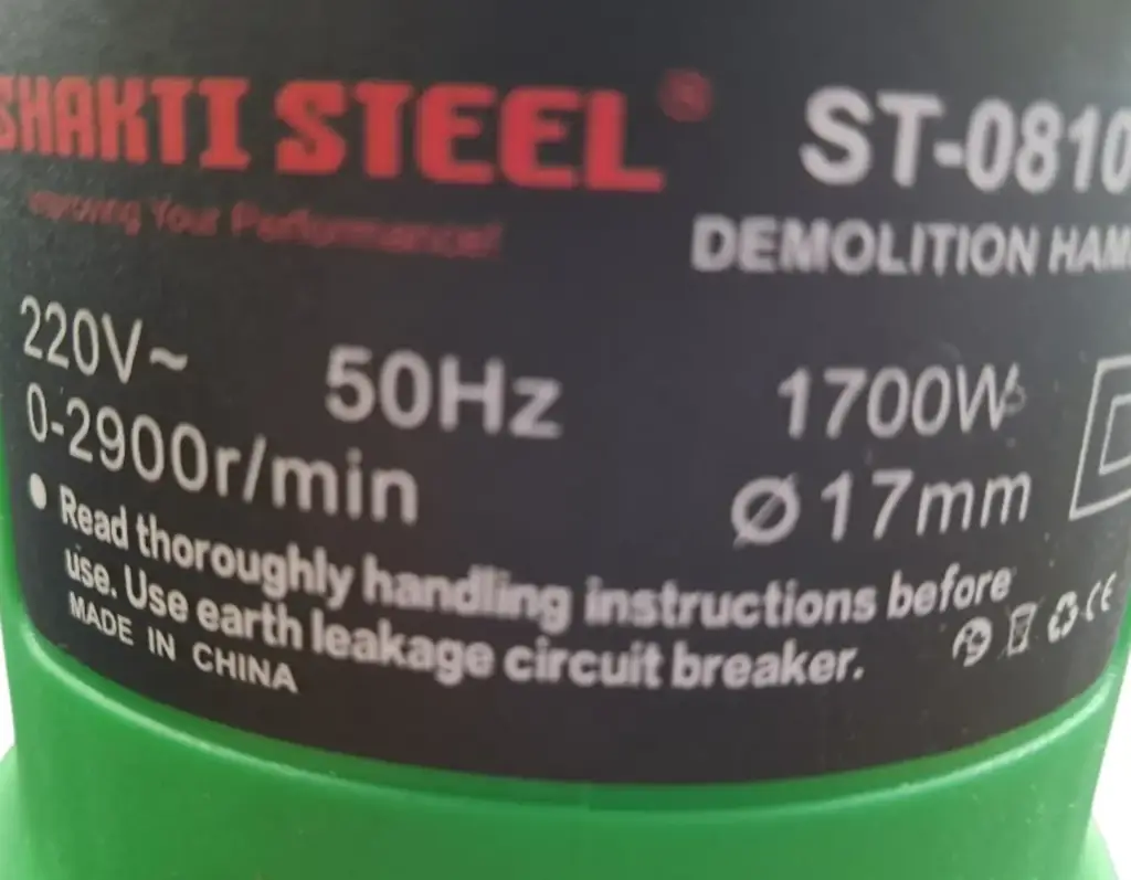 Shakti Steel St-0810 Hammer Drill - View 5