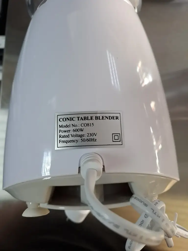 Conic Co815 600W Table Blender & Food Processor – White - View 2