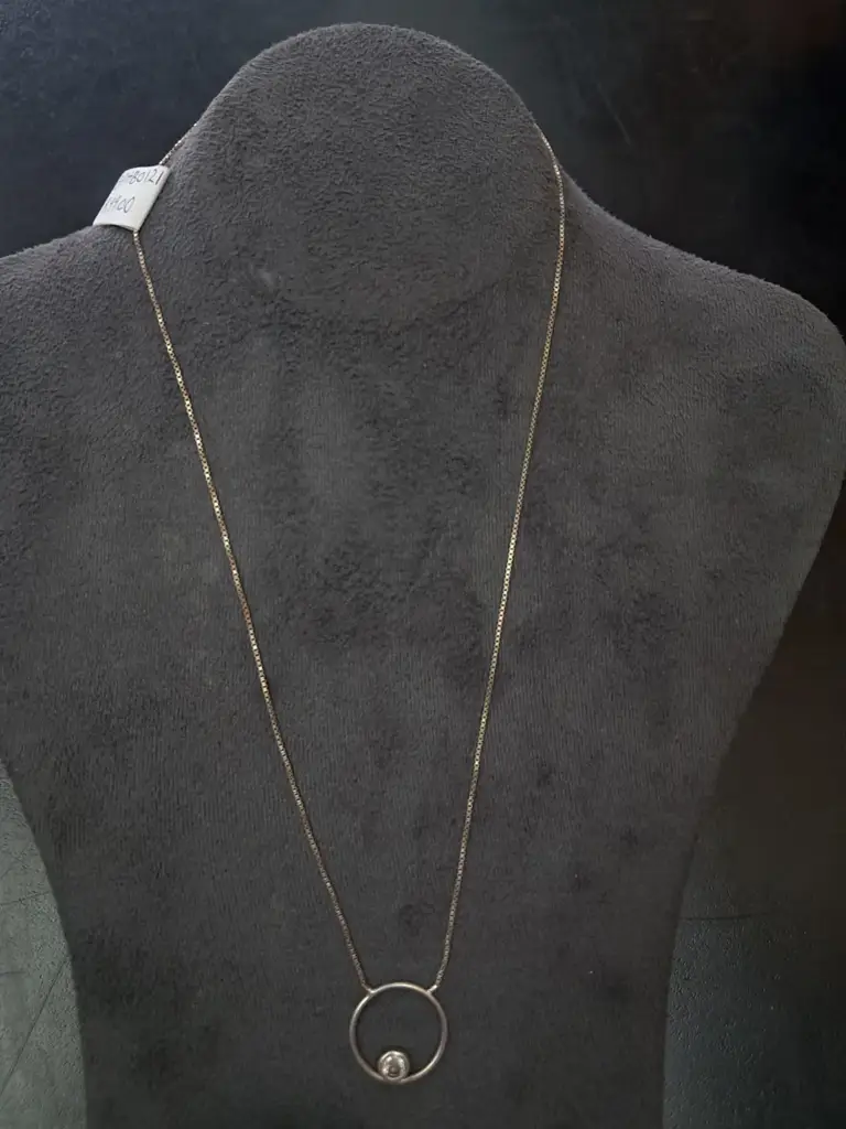 925 Sterling Silver Circle Pendant Necklace