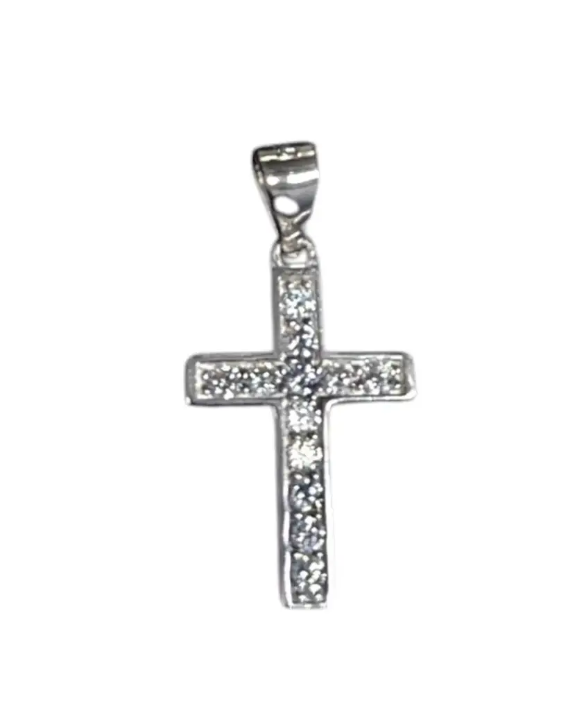 925 Sterling Silver Cross Pendant With Cubic Zirconia