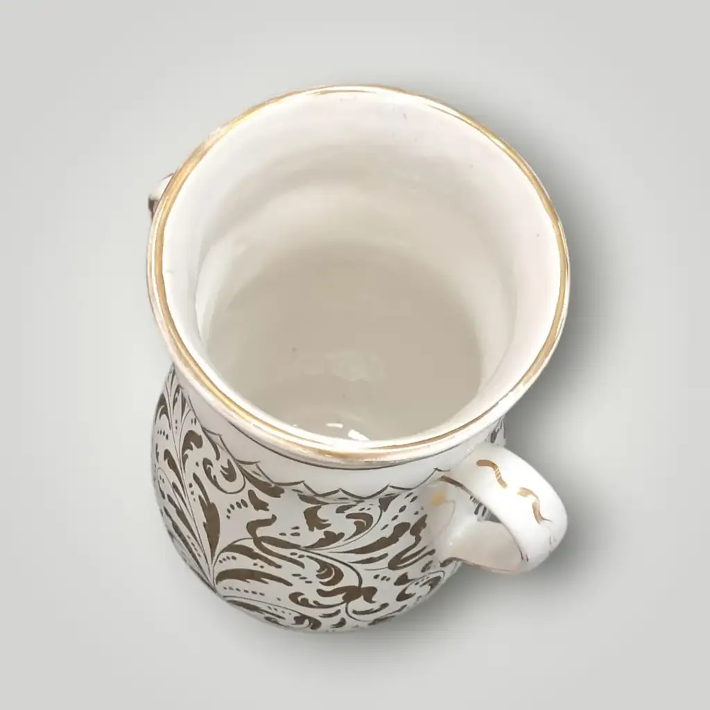 40Cm White & Gold Decorative Ceramic Vase With Handle - View 3